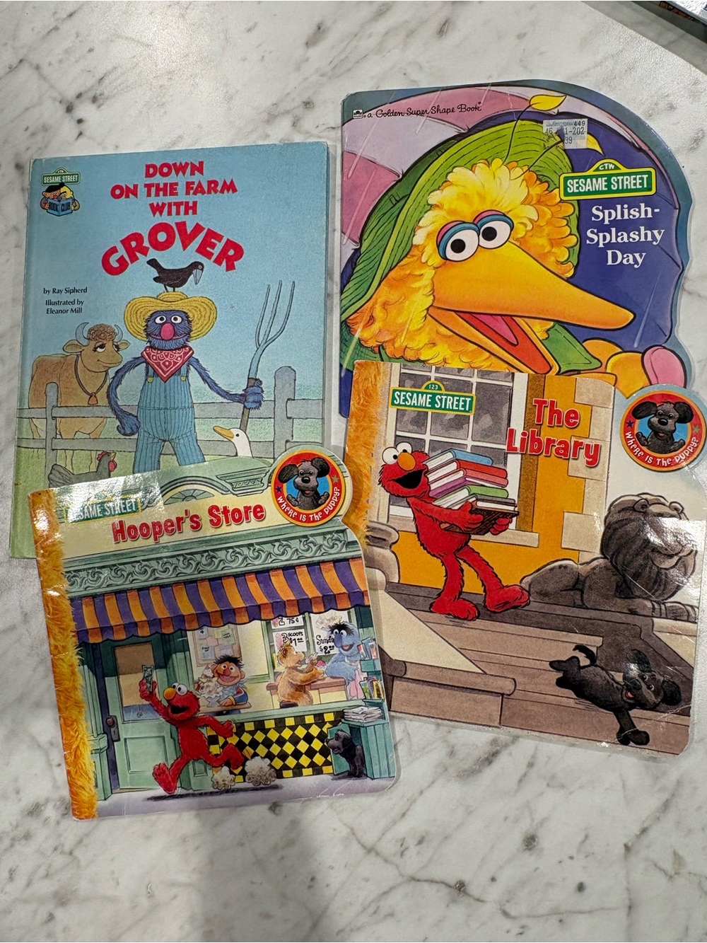 Vintage Sesame Street Kids Board Book Bundle - Colorful Sesame Street Character